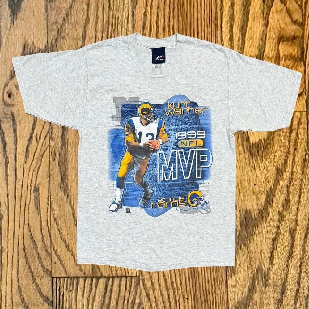 Vintage 90’s Pro Player St. Louis Rams Football Kurt Warner MVP T Shirt